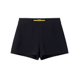 Elisabetta Franchi Kids Shorts Neri in Crêpe con Placca Logo Oro per Neonate