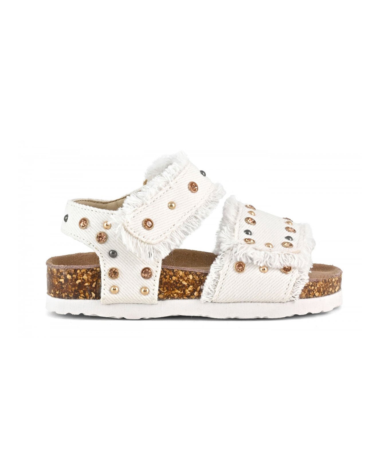 Colors of California Kids Sandalo Denim Bianco con Strass per Neonate