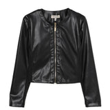 Twinset Kids Giubbino Nero Ecopelle per Bambine