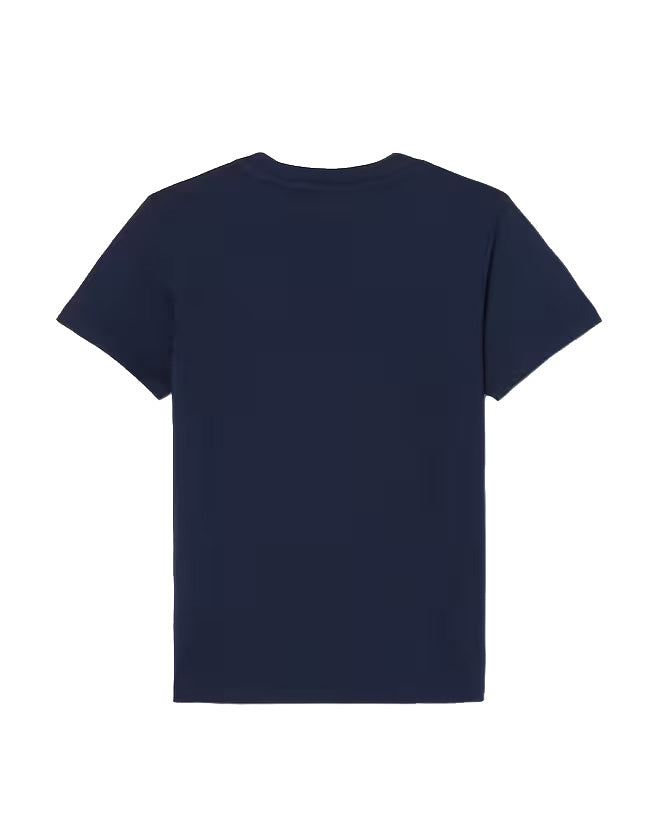 Lacoste Kids T-Shirt Blu con Ricamo Logo Unisex