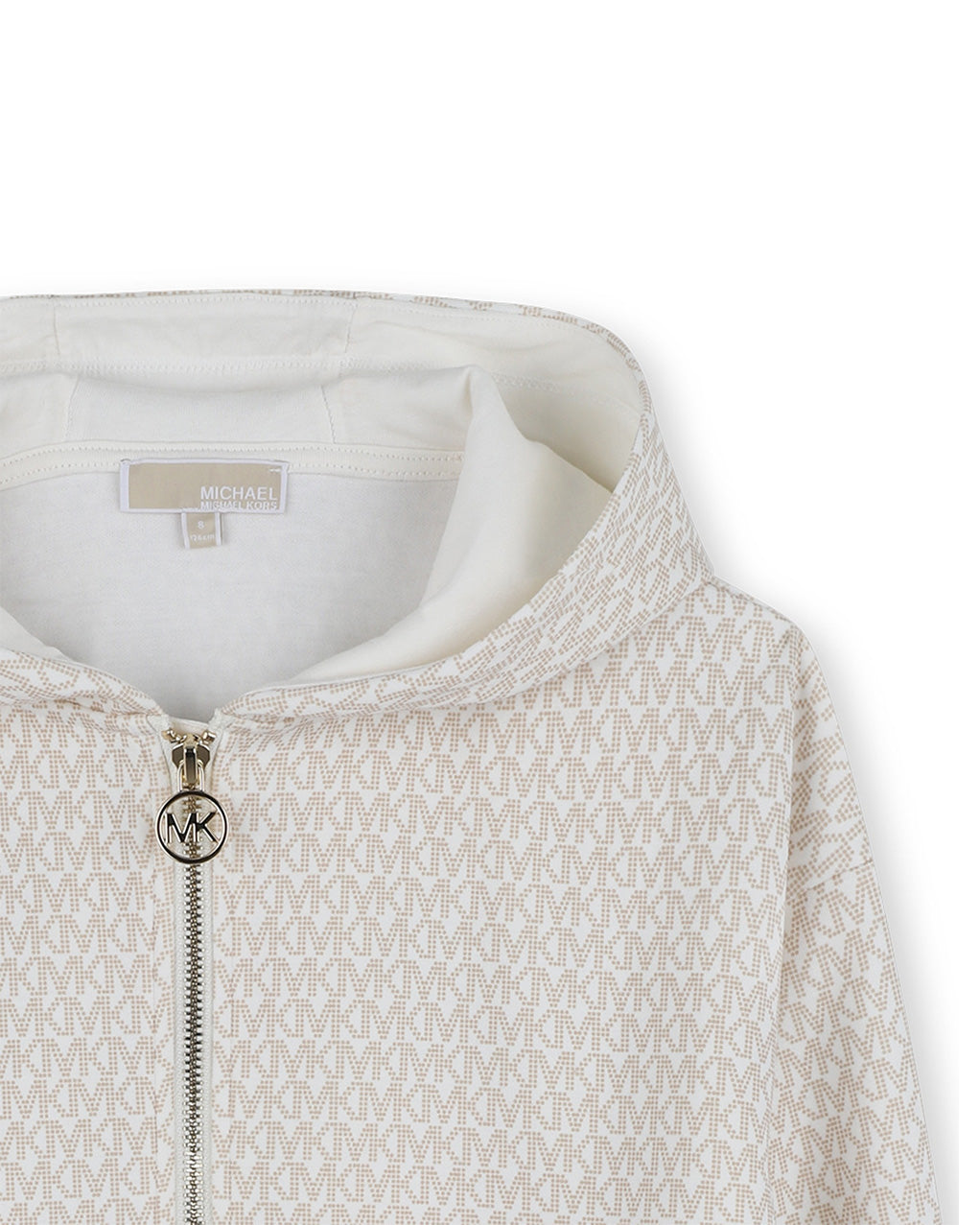 Michael Kors Kids Felpa Crema con Zip All-Over per Bambine