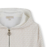 Michael Kors Kids Felpa Crema con Zip All-Over per Bambine