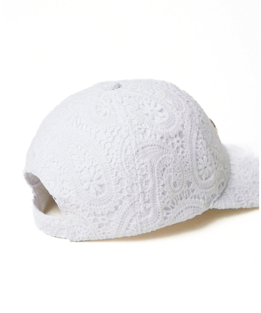 Twinset Kids Cappello Bianco in Pizzo Macramè per Bambine (retro)