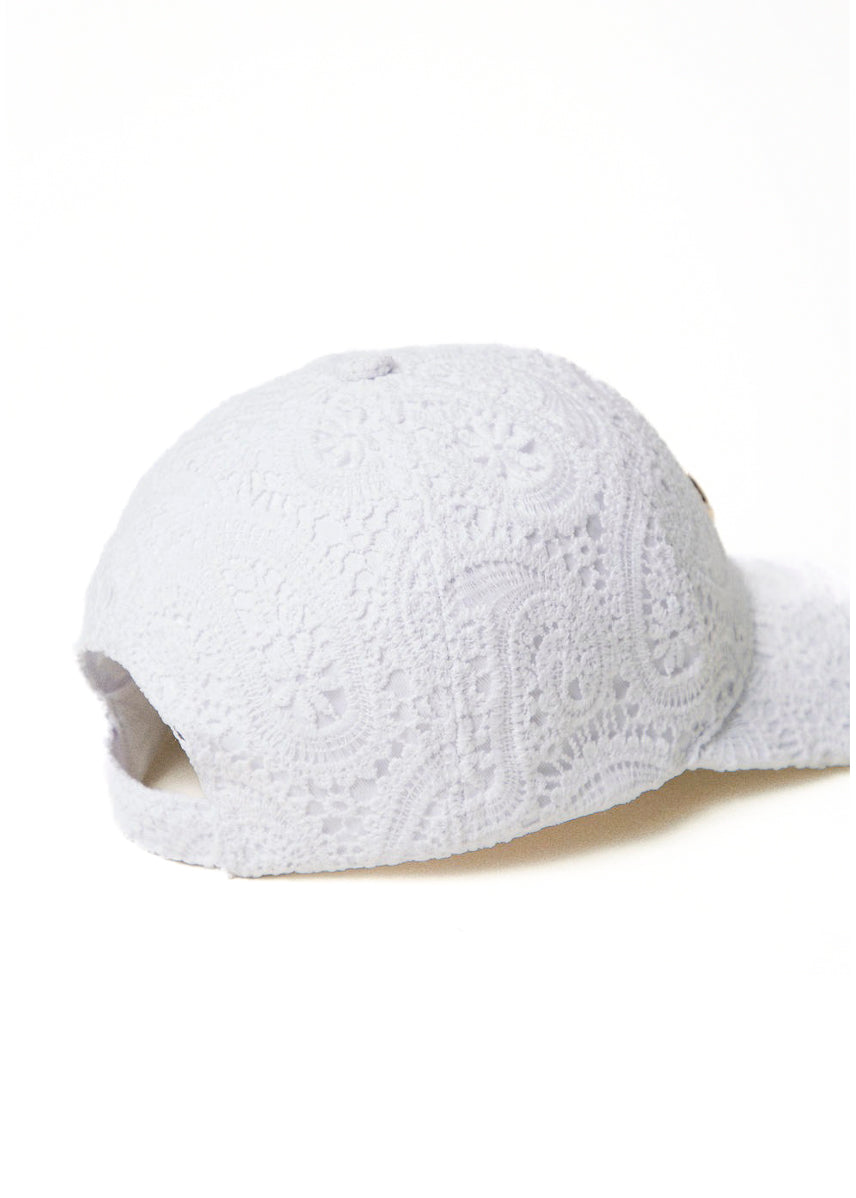 Twinset Kids Cappello Bianco in Pizzo Macramè per Bambine (retro)