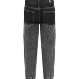 Roberto Cavalli Kids Pantalone in Denim Fantasia Dissolvenza Nero a Grigio Unisex