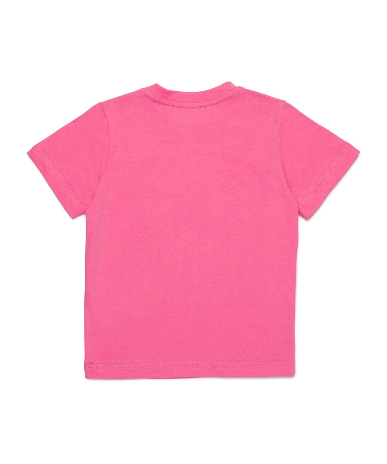 Diesel Kids T-Shirt Fucsia con Logo Oval D per Neonate retro