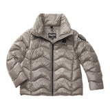 Blauer Kids Giubbino Grigio Lucido con Collo Alto per Bambine