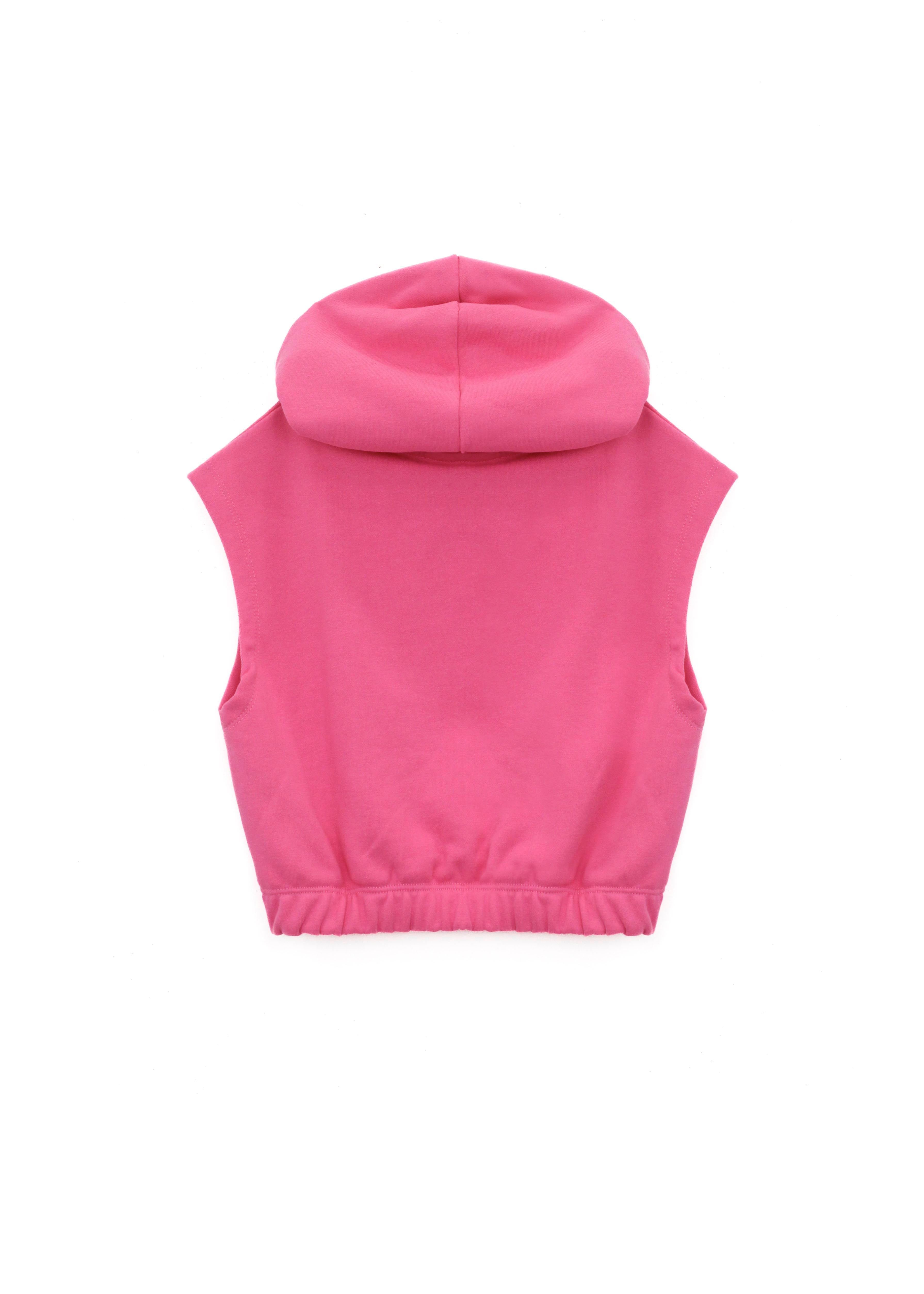 Hinnominate Kids Felpa Crop con Cappuccio Geranio