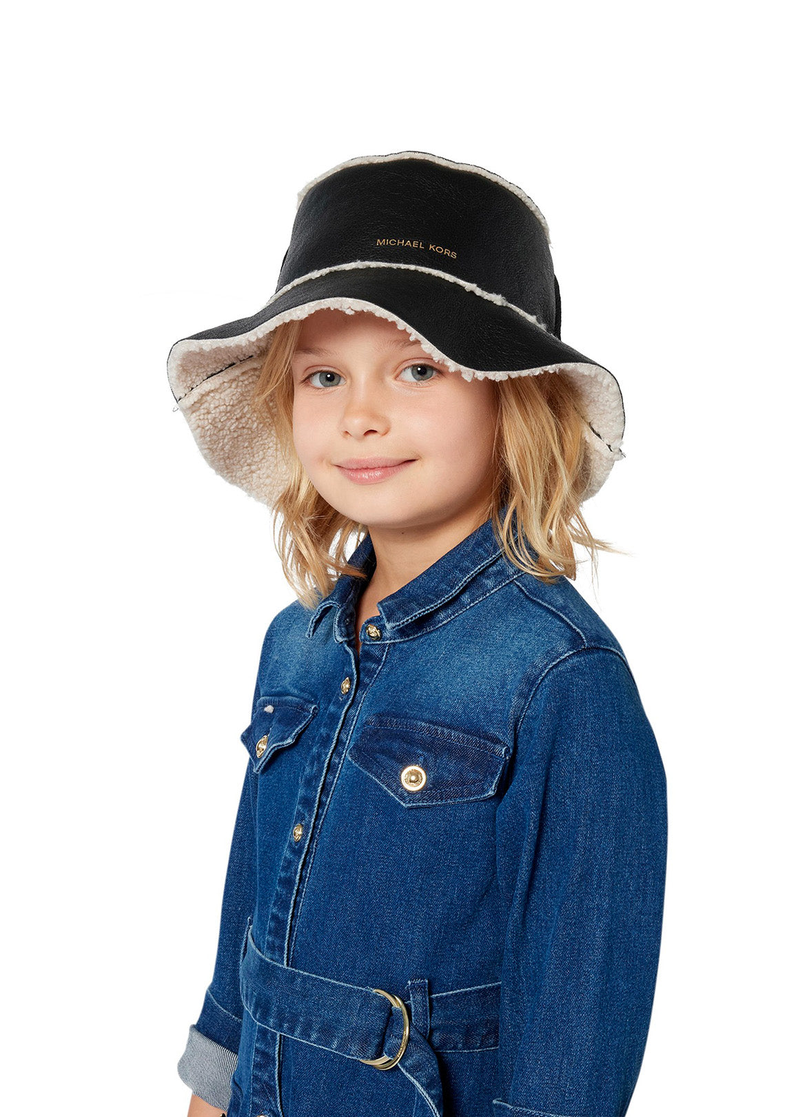 Michael Kors Cappello Invernale in Shearling con Bordo Largo