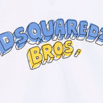 Dsquared2 Kids Felpa Bianca Girocollo con Stampa per Bambini (dettaglio)