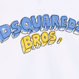 Dsquared2 Kids Felpa Bianca Girocollo con Stampa per Bambini (dettaglio)