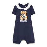 Moschino Kids Tutina Blu Navy con Stampa Toy per Neonati