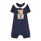 Moschino Kids Tutina Blu Navy con Stampa Toy per Neonati