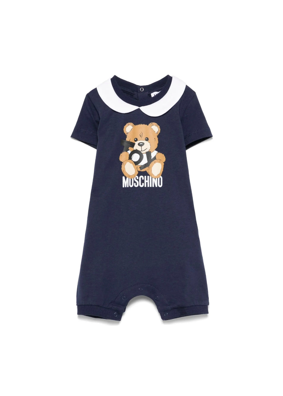 Moschino Kids Tutina Blu Navy con Stampa Toy per Neonati