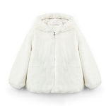 Twinset Kids Bomber Bianco in Pelliccia per Bambine
