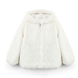 Twinset Kids Bomber Bianco in Pelliccia per Bambine