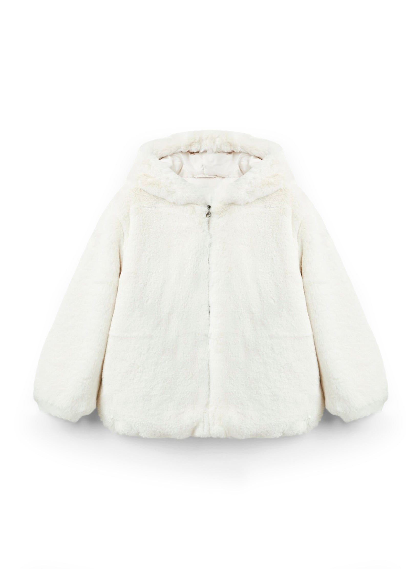 Twinset Kids Bomber Bianco in Pelliccia per Bambine