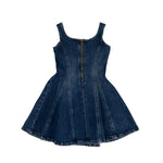 Pinko Kids Abito in Denim con Ricamo Rose per Bambine