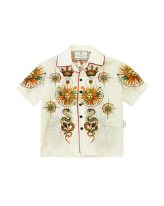 Philipp Plein Kids Camicia Avorio a Fantasia per Bambini