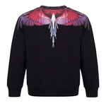 Marcelo Burlon County of Milan Kids Felpa Nero con Stampa Ali Multicolor per Bambini