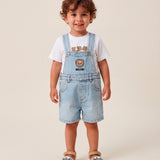 Moschino Kids Baby Girls' Teddy Bear Logo Denim Dungarees
