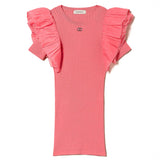 Twinset Kids Abito Fitted con Maniche in Organza  (fronte)