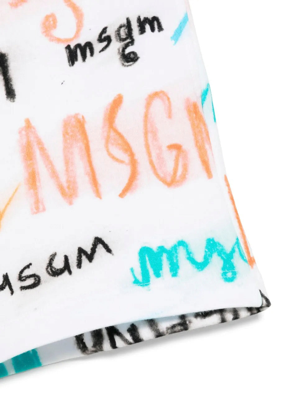 MSGM Kids Bermuda Bianco con Stampa All Over per Bambini (dettaglio)