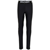 Palm Angels Kids Leggins Nero con Fascia Logata per Bambine