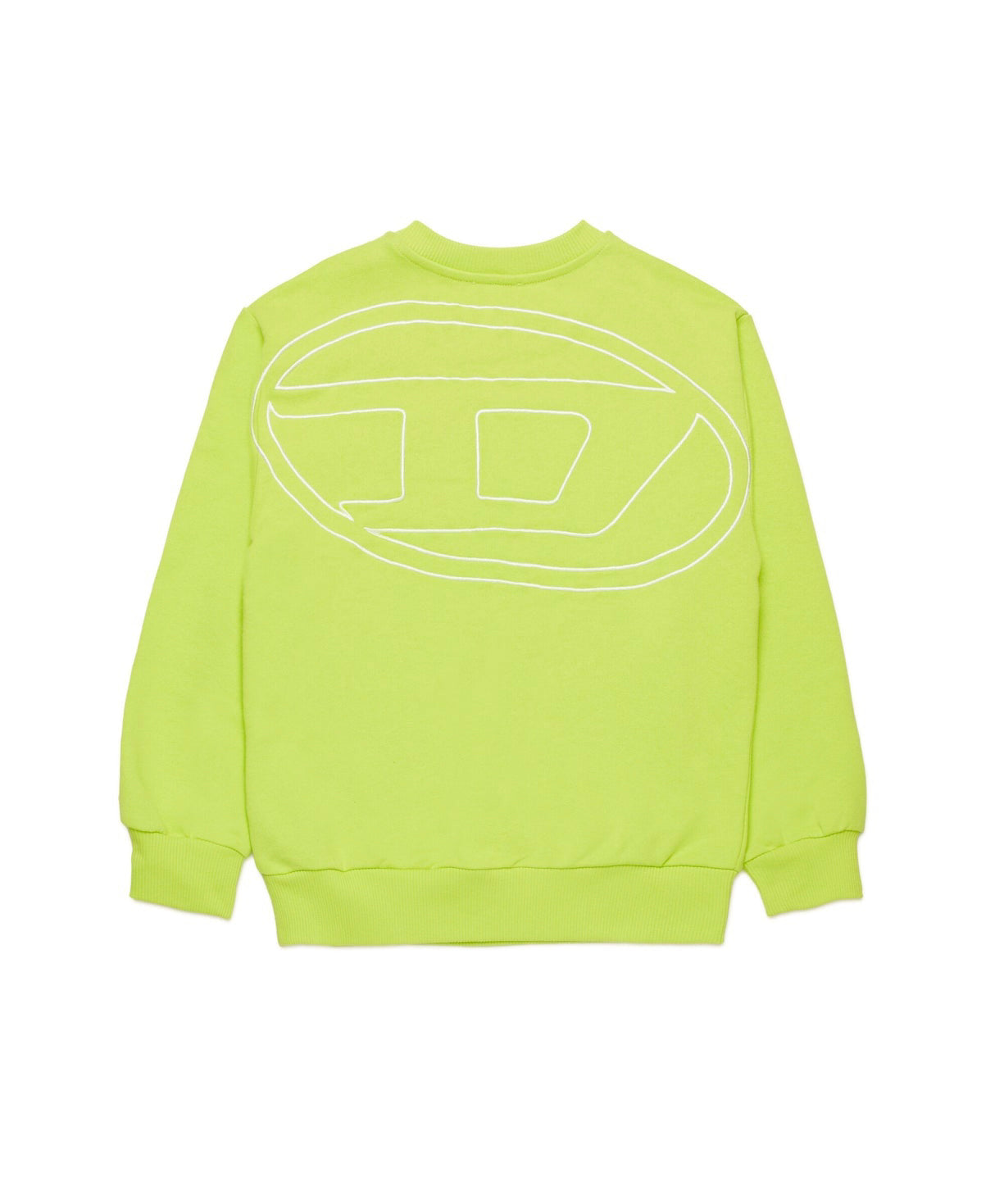Diesel Kids Felpa Girocollo Verde Mela  con Macro D per Bambini