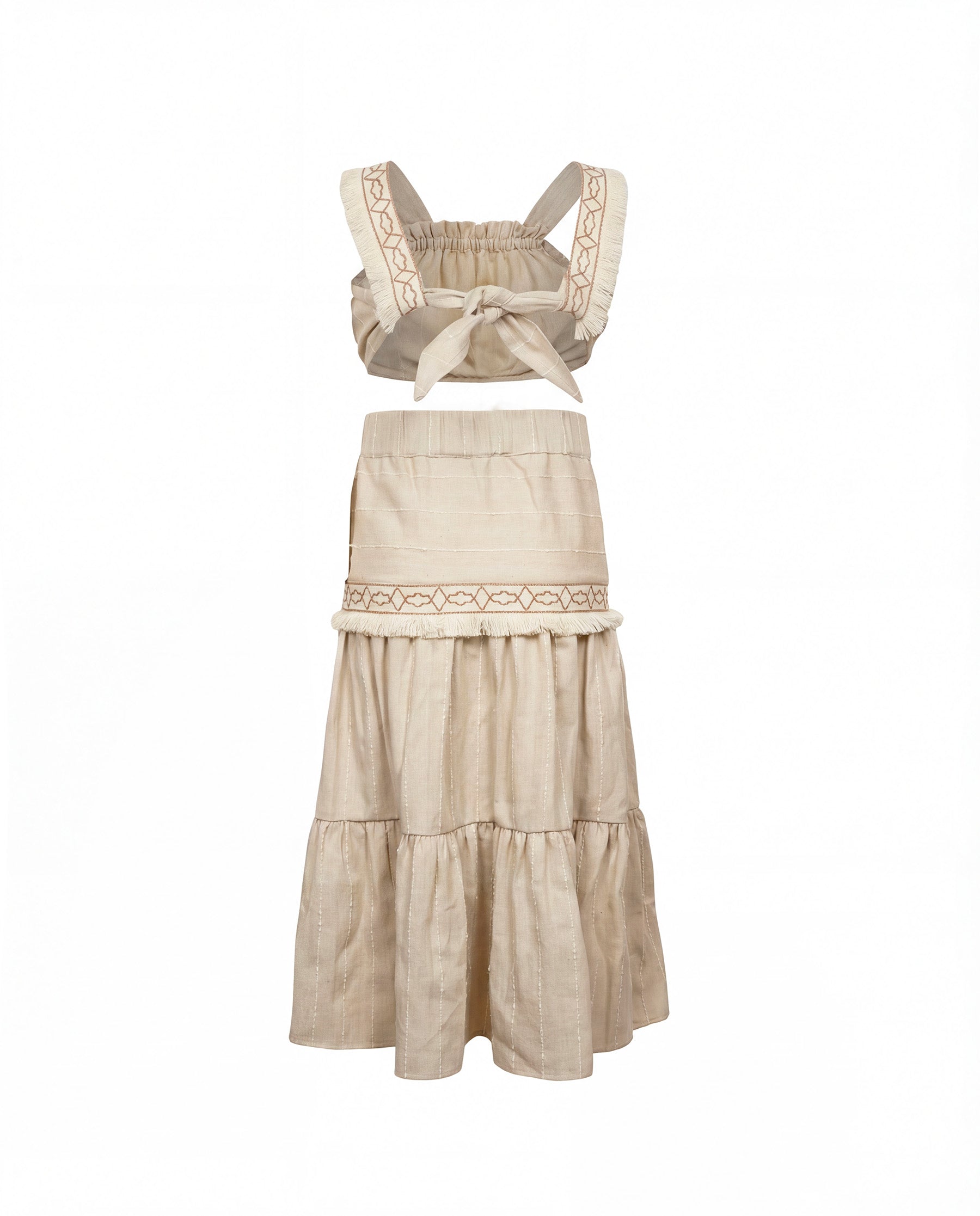 Cocò et Mama Kids Top+Gonna Beige Fantasia Indiana per Bambine