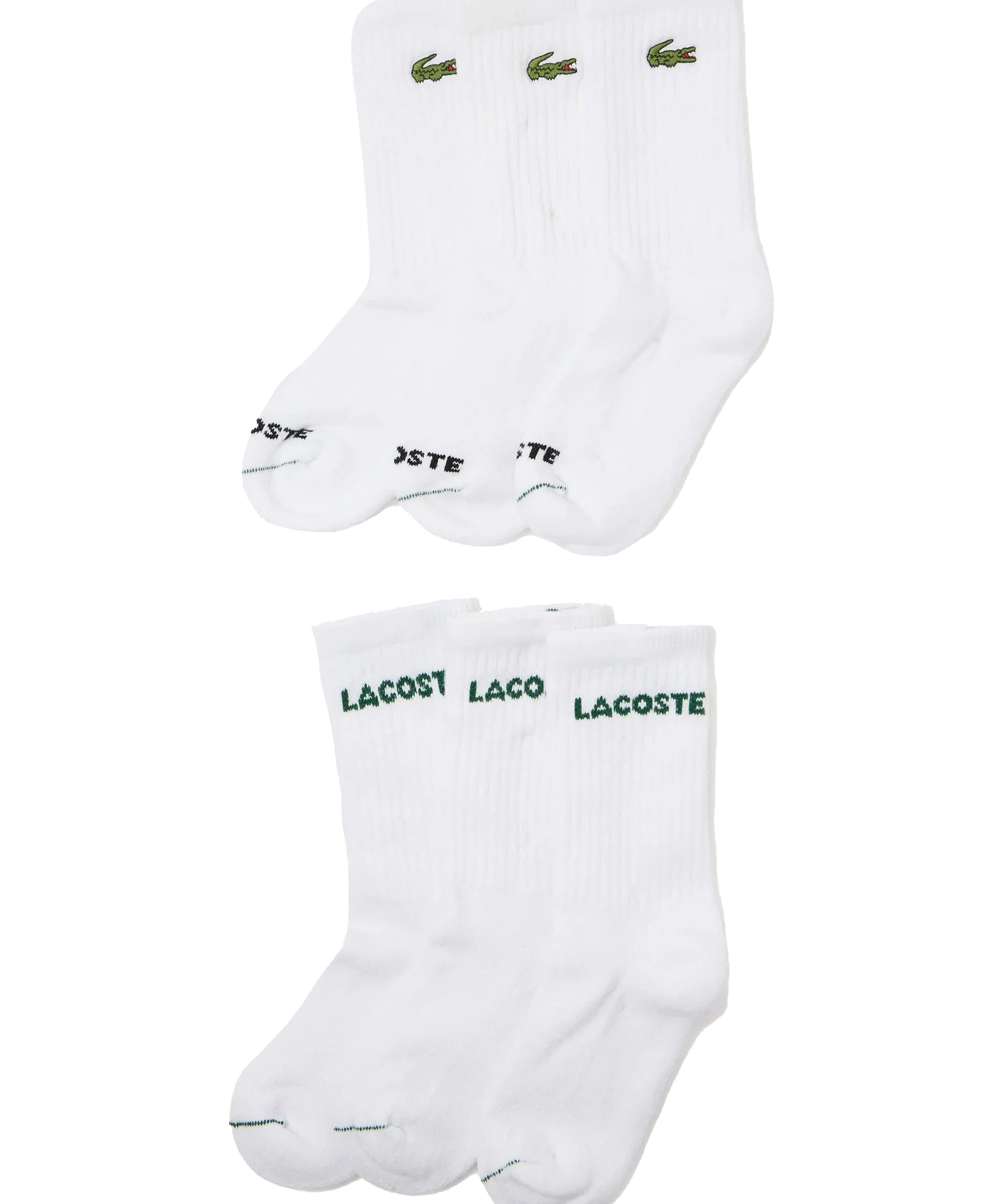Lacoste Kids Calzino Bianco di Spugna con Logo per Bambini