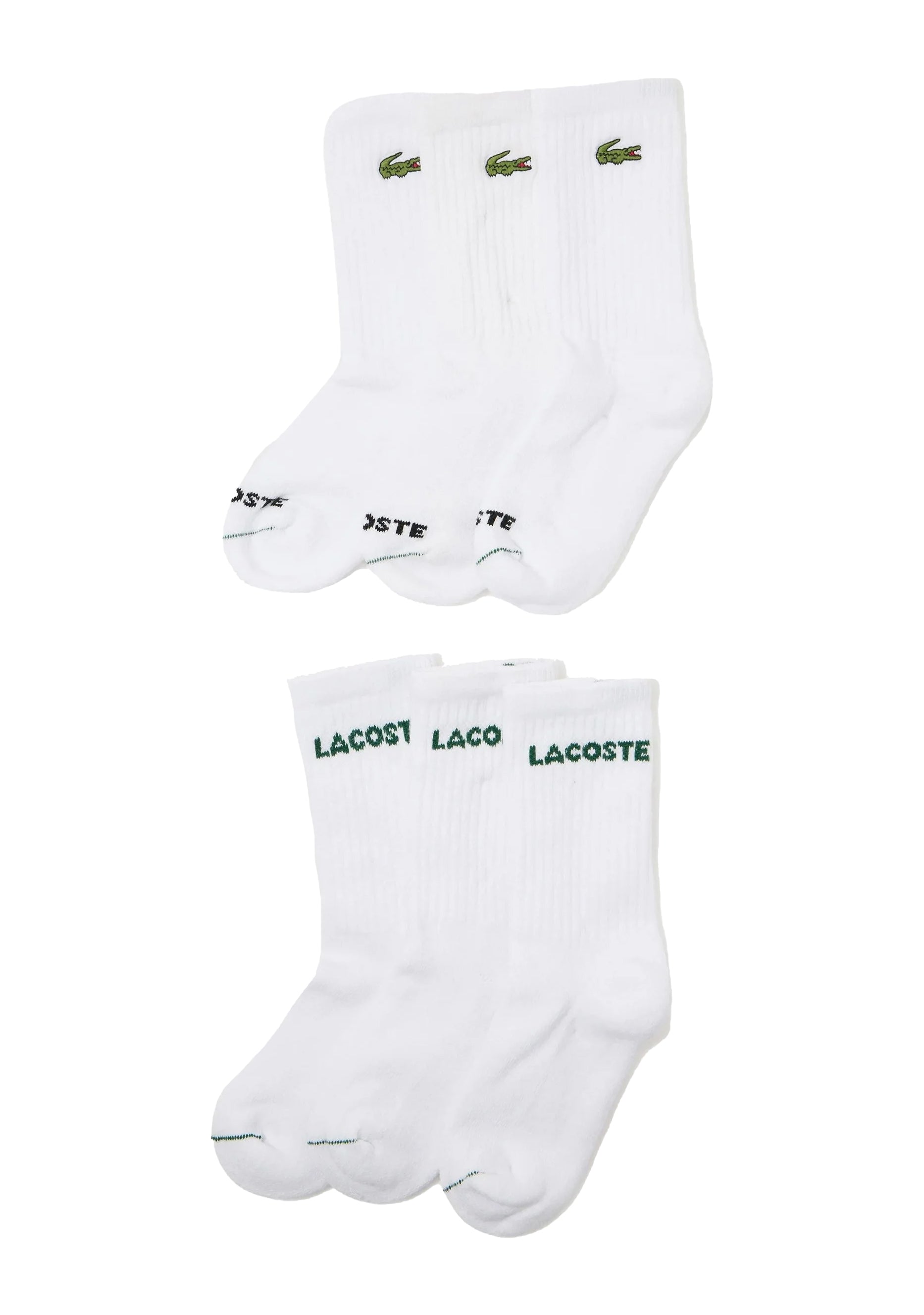 Lacoste Kids Calzino Bianco di Spugna con Logo per Bambini