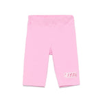 MSGM Kids Ciclista Rosa con Ricamo Logo per Bambine fronte