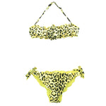 4GIVENESS Costume Bikini a Fascia Fantasia Maculata Gialla per Bambine