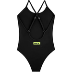 Barrow Kids Costume Intero Nero con Stampa Logo Rosa per Bambine