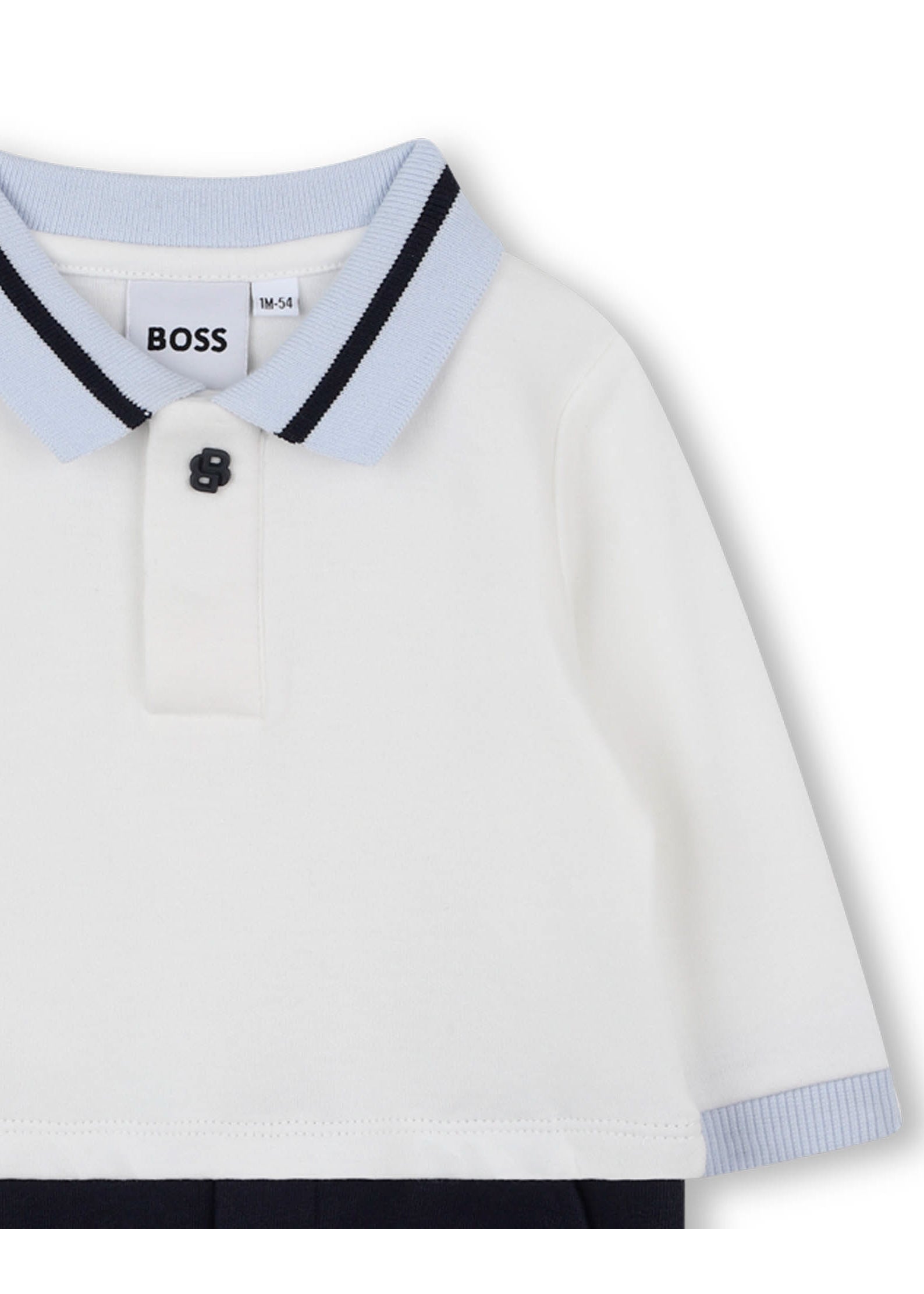 Boss Kids Tutina Pagliaccetto Bianco Sporco per Neonati