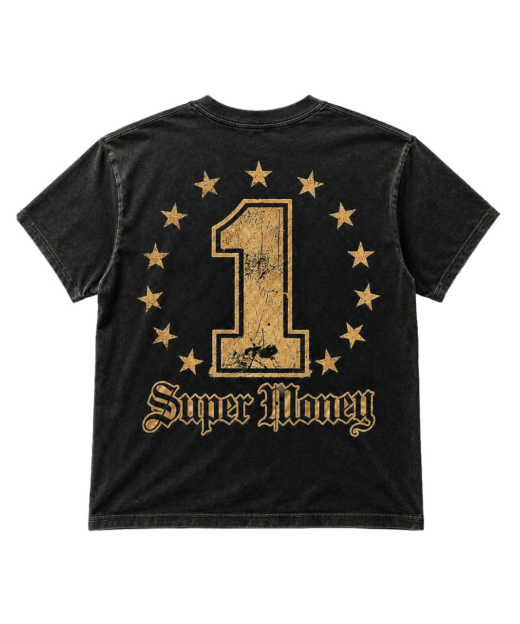 ArtSuperMoney Kids T-Shirt Nero con Stampa Strass per Bambini