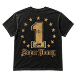 ArtSuperMoney Kids T-Shirt Nero con Stampa Strass per Bambini