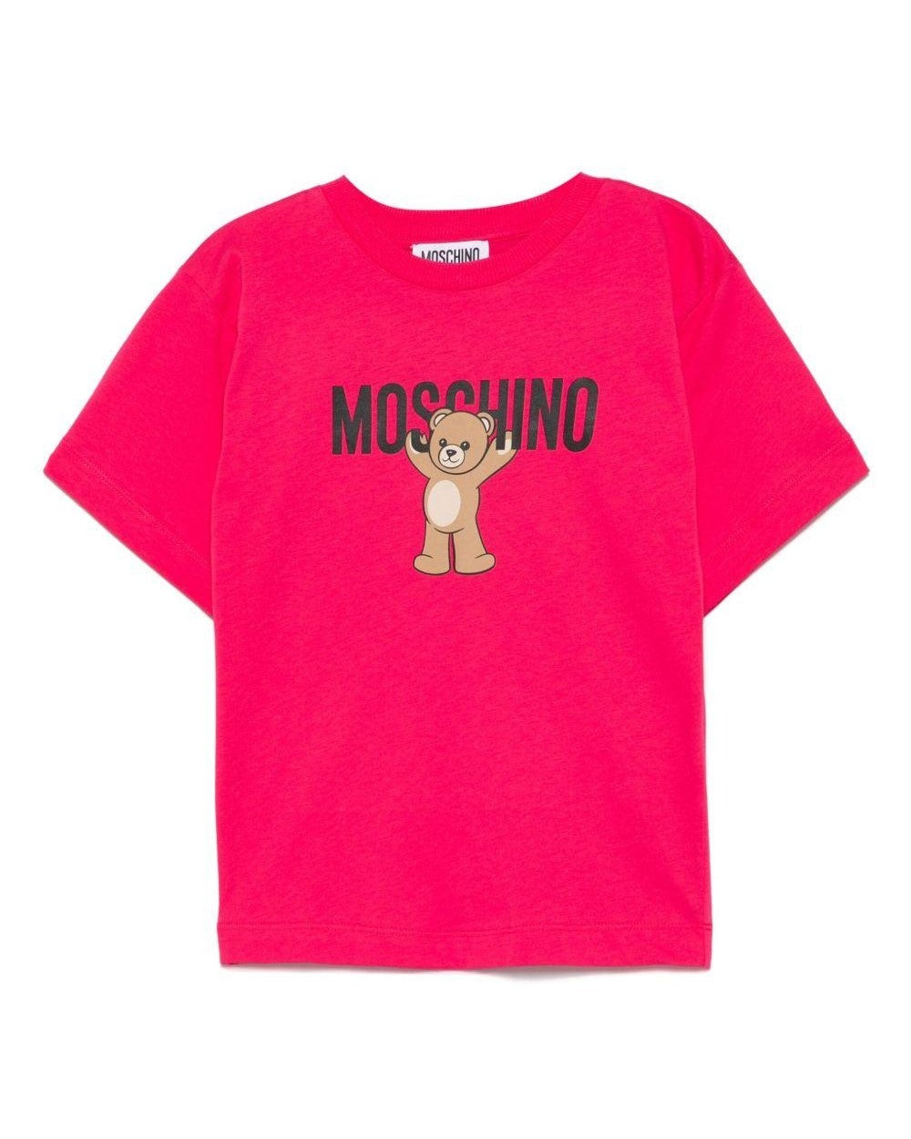 Moschino Kids T shirt Lampone con Teddy per Bambine