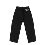 John Richmond Kids Pantalone Nero con Strisce in Pelle per Bambini