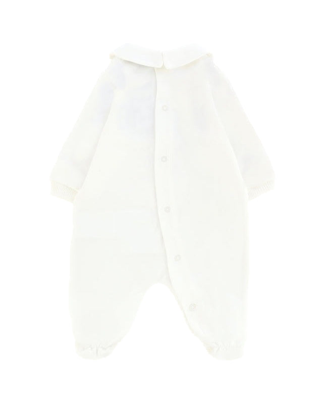 Moschino Kids Tutina Panna con Logo per Neonati