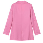 MSGM Kids Giacca Blazer Rosa con Applicazione Strass per Bambine (retro)
