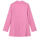 MSGM Kids Giacca Blazer Rosa con Applicazione Strass per Bambine (retro)