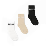 Boss Kids Black/White/Beige Socks Set for Newborns