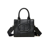 Twinset Kids Borsa Nera a Tracolla con Oval T per Bambine