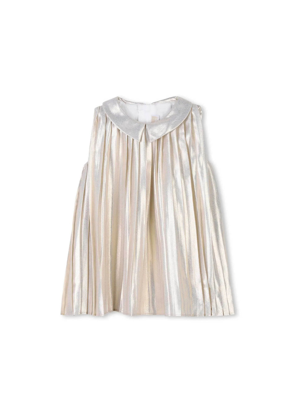 Michael Kors Kids Abito Oro Plissettato per Neonate (fronte)