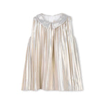 Michael Kors Kids Abito Oro Plissettato per Neonate (fronte)