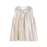 Michael Kors Kids Abito Oro Plissettato per Neonate (fronte)