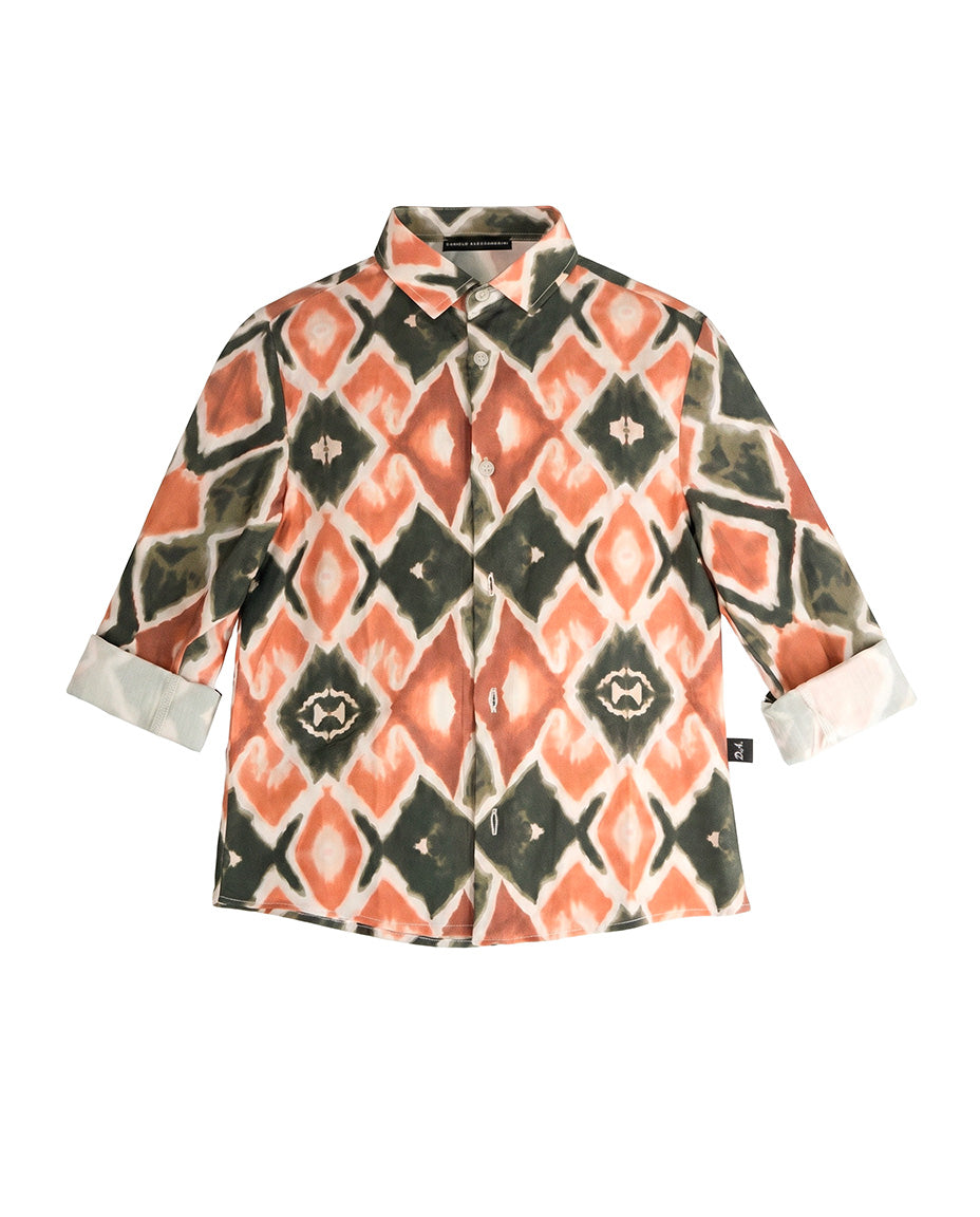 Daniele Alessandrini Kids Camicia Fantasia Caramel per Bambini