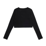 Diesel Kids T-Shirt Nera Lunghe Maniche per Bambine (retro)
